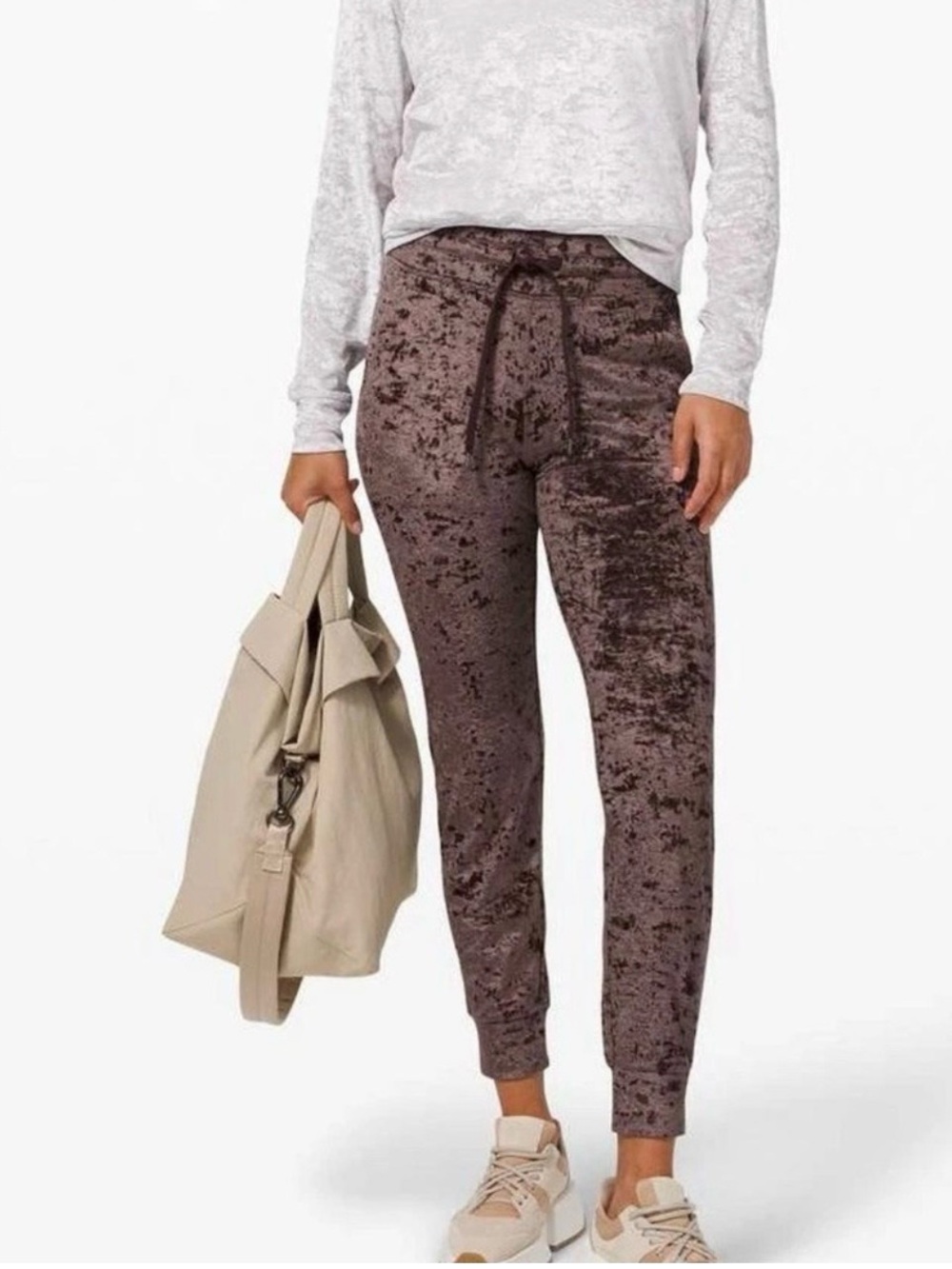 Velvet Jogger Pants in Brown - Women's Cozy Lounge Trousers Lululemon Sz 2